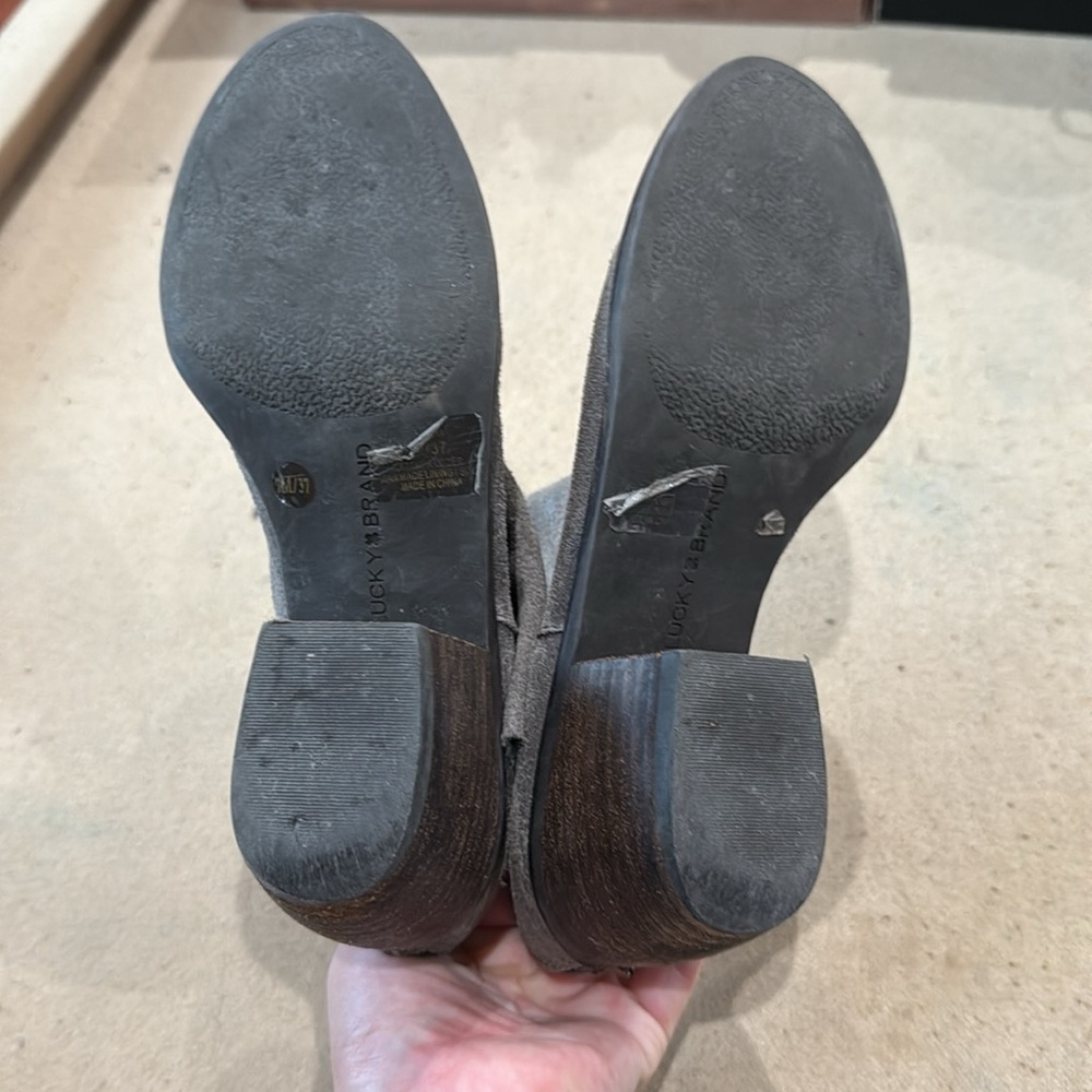 Lucky Brand Gray Suede Ankle Boots - Picture 5 of 5